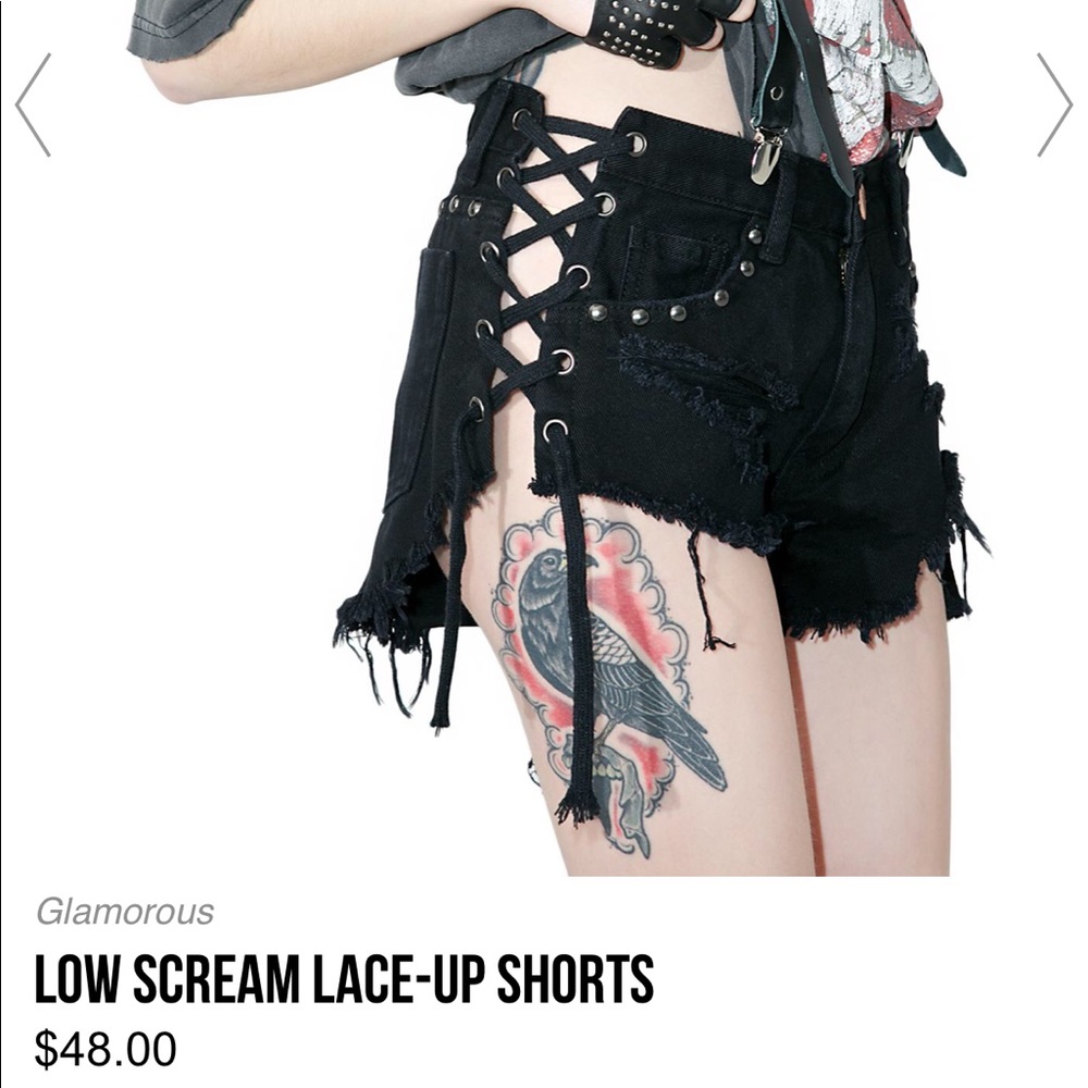 Dolls kill lace up shorts